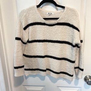 BB Dakota Karin Cream and Black Striped Sweater, S